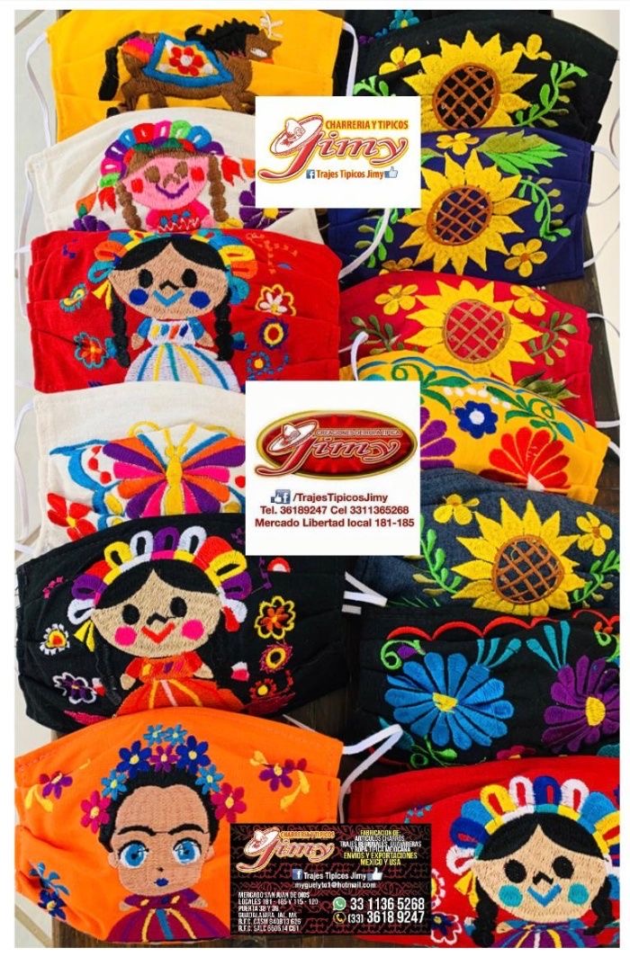 メキシコの民族衣装の生産を停止してグアダラハラからカラフルな刺繍のマスクをメキシコ全土や米国に出荷