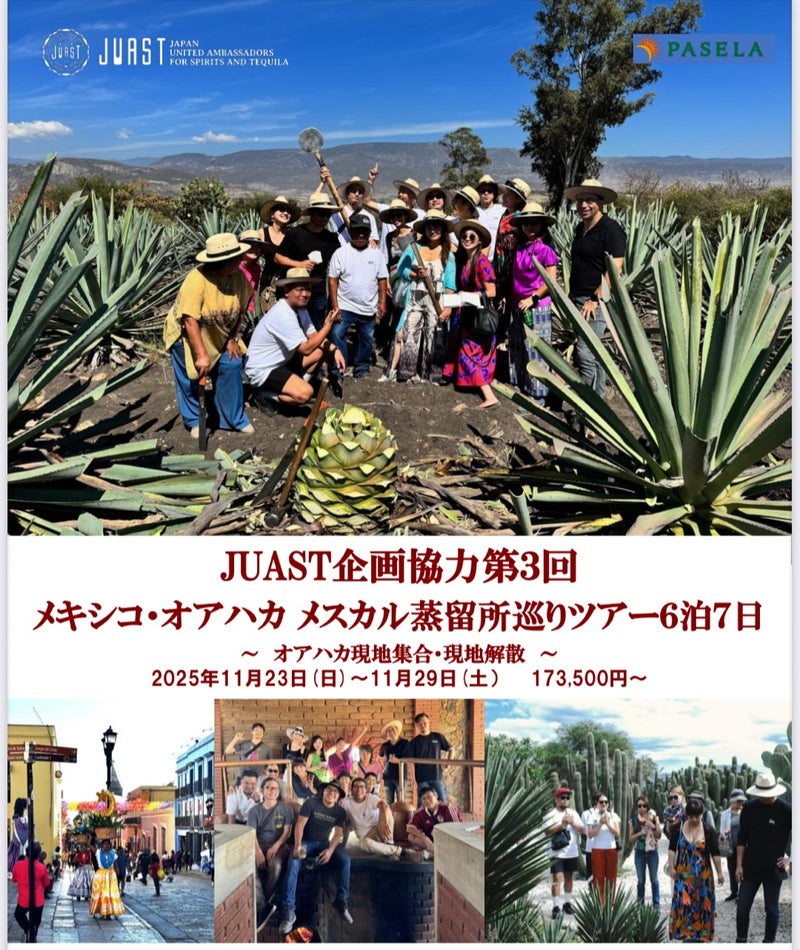 2025年11月23日（日）出発！JUAST企画協力 第3回メキシコ・オアハカ メスカル蒸留所巡りツアー 6泊7日開催